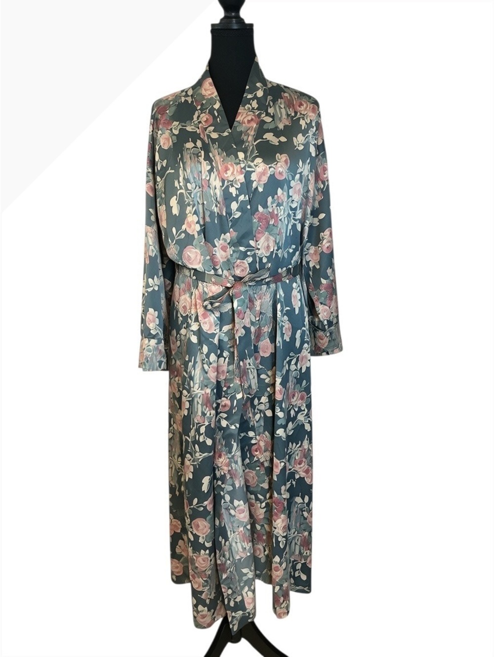 Lauren Ralph Lauren Floral Satin Robe with Belt Size M